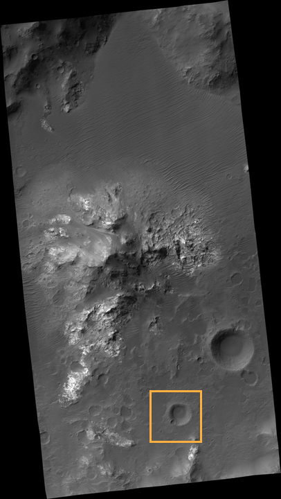The block outlined inside the HiRISE image footprint
