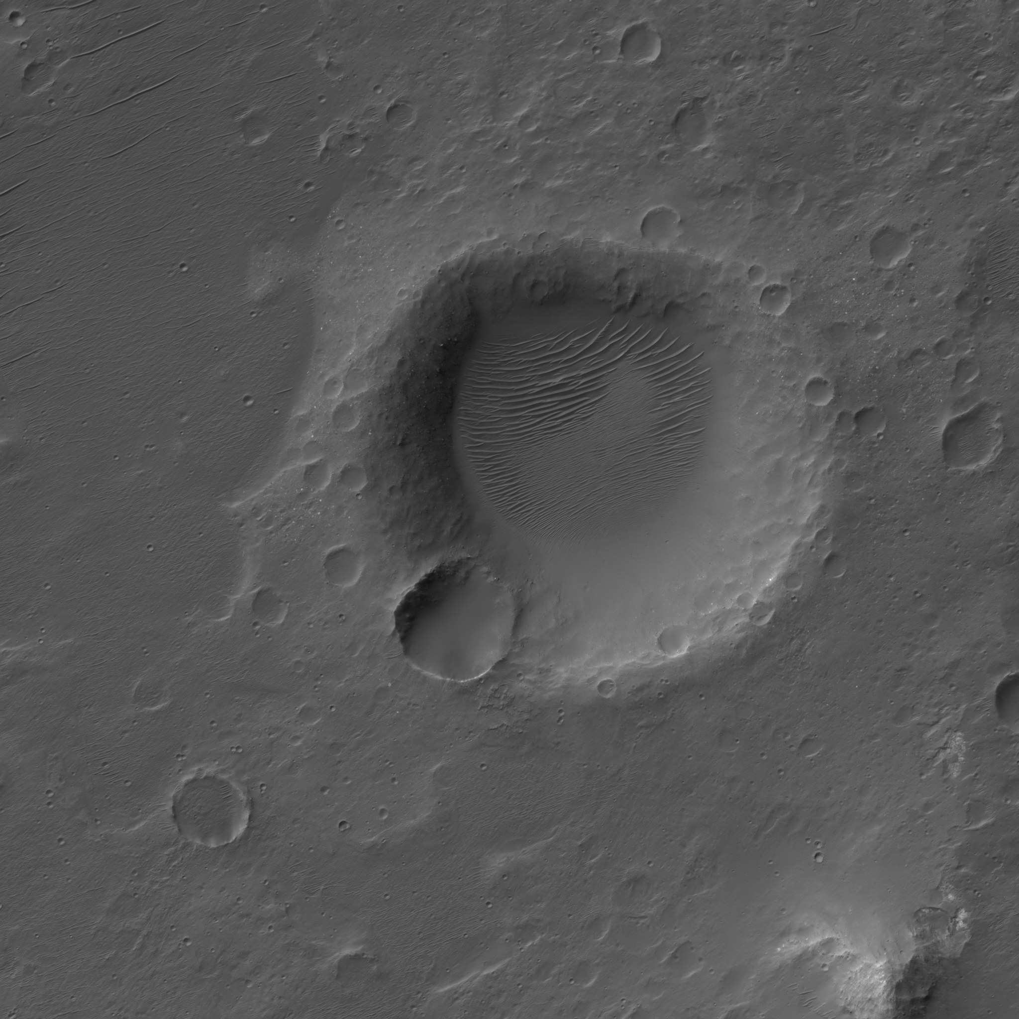 Block 1-3 of Alga Crater from orbit, divided into parcels
